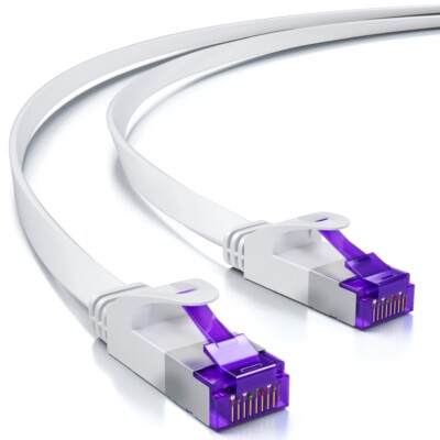 deleyCON 25m RJ45 Patchkabel Flachkabel CAT7 Rohkabel U/FTP LAN Netzwerkkabel