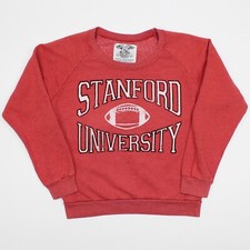 Signorelli University Stanford Pullover Cropped Sweatshirt Red Made in USA L