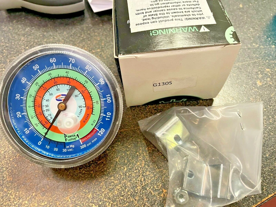 Uniweld Low-Side. Refrigerant Recovery Gauge, Panel Mount 0-300 PSI 2.5" w/clips