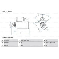 Bosch Anlasser Starter 2.2Kw FüR Fiat Ducato Pritsche/Fahrgestell Bus