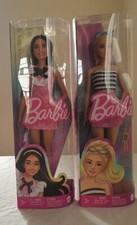 Barbie Fashionista - Barbie 209 with pink plaid dress plus Barbie 213 