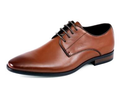 Asher Green Mens 11 M Cognac Leather Plain Toe Derby Dress Shoes AG100 Burnished Asher Green Mens 11 M Cognac Leather Plain Toe Derby Dress  main image 3