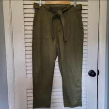 Banana Republic women's linen trouser pant size 12 Petite olive green NWT