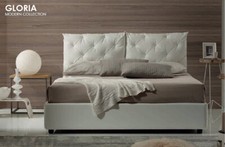 LETTO IMBOTTITO MOD.GLORIA singolo -p.mezza-matrimoniale,vari colori e tessuti.