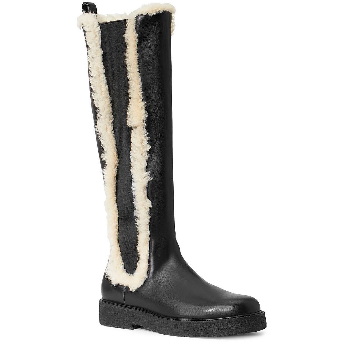 Женские сапоги до колена STAUD PALAMINO черного цвета с круглым носком средний размер 35 BM BHFO 1687 23590₽