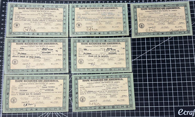 Vintage 1930's (1933 & 1934) Boy Scout Merit Badge Achievement Cards - Lot of 7
