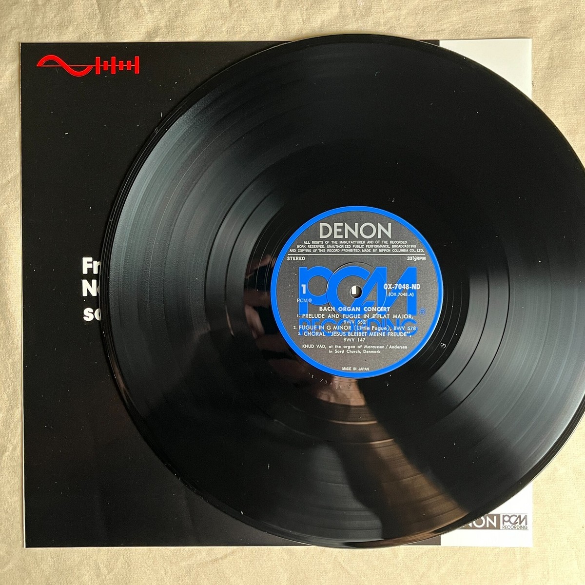 KNUD VAD Bach: Organ Concert 1976 Import Vinyl LP Denon OX-7048-ND