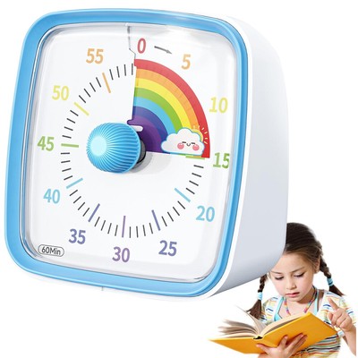Visueller 60-Minuten-Timer mit Nachtlicht, Countdown-Timer, Kindertimer Blau DE