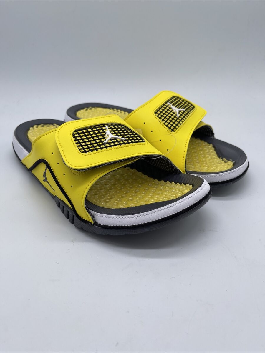 Nike Jordan Hydro IV Retro 4 Lightning Yellow Black White Nike Jordan Hydro IV Retro 4 Lightning Yellow Black White