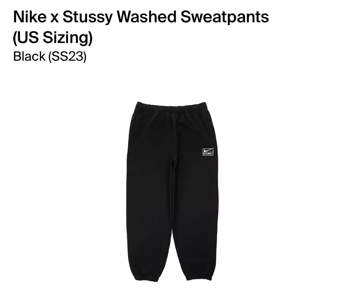 NIKE x STUSSY BLACK SWEATPANTS DO5296 010 MEN SIZE XS eBay