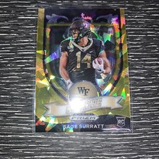 2021 Panini Prizm Draft Picks SAGE SURRATT RC Crusade Gold Cracked Ice Prizm 8AA