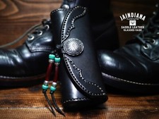 Saddle Leather Glasses Case / Hand Sewing / Hand Made / From Japan