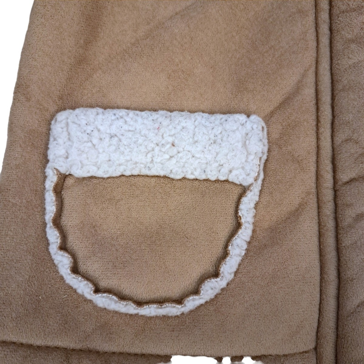 OLD NAVY Tan Brown Hooded Coat Toggle Sherpa Lined Full Zip Suede