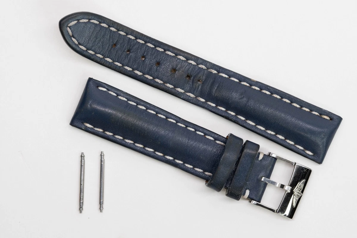 BREITLING レザーベルト 青 18/16mm Breitling Leather Wristwatch Bands 18 mm Band Width for sale | eBay