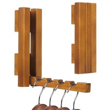 Wood Wall Mounted Clothes Drying Rack, 6 Inch Small Spaces Foldable Clothes W...