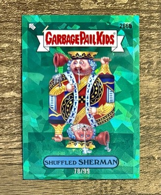 2024 Topps Garbage Pail Kids Sapphire Green Refractor /99 Shuffled Sherman 266b
