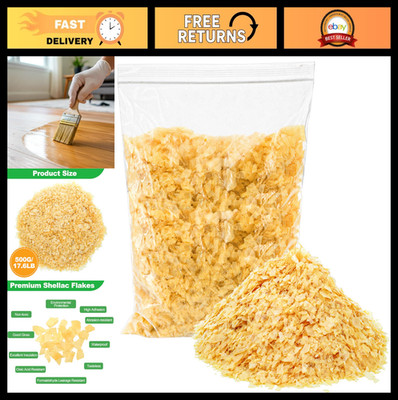 Pure Blonde Shellac Flakes 500G - Waterproof Finish for Furniture Repair & Craft