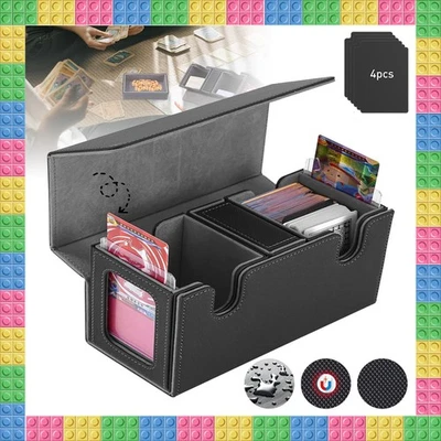 Mtg Commander Deck Card Box, Magic, Holds 200+ Double Sleeved For Pokémon Gift