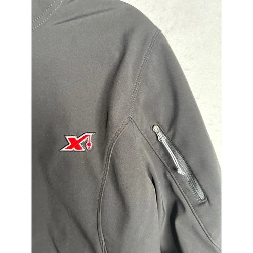 Eddie Bauer Mens XL Black Softshell Fleece Lined Jacket Full Zip Logo Coat image 2