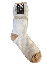 Cuddl Duds Socks Women 4-10 Pattern Double Layer Lounge Plush Non Skid Bottoms