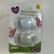 NEW Parent s Choice Vent Pacifier 0 M Blue White orthodontic silicone Nipple