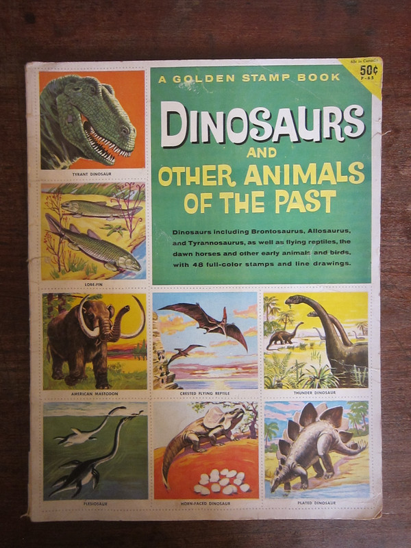 Dinosaurs & Other Animals of the Past - Golden Stamp Book - coloring book (1954)