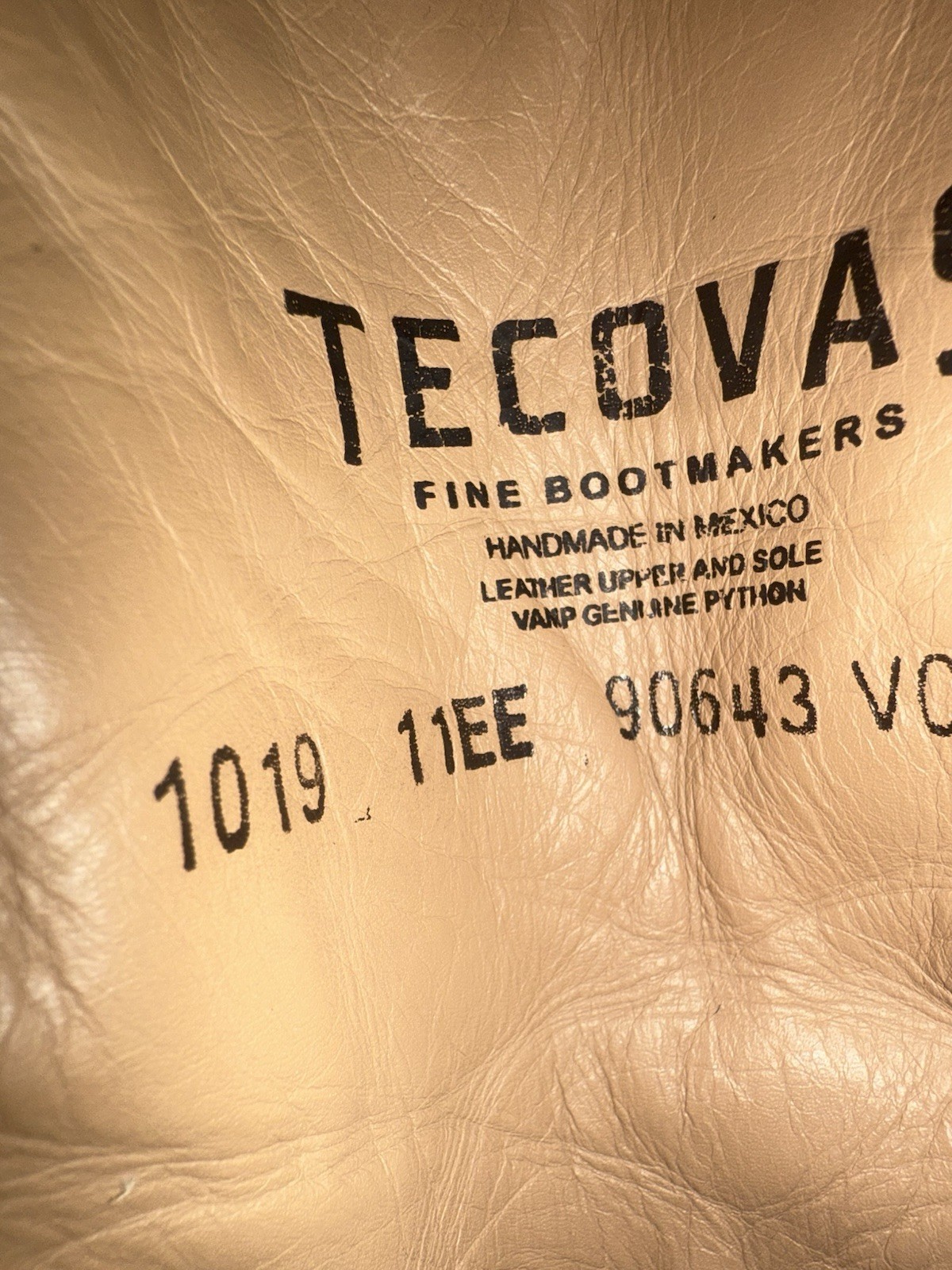 Tecovas “The Brady” Tan Python Size 11EE - image 3