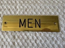 Vintage Brass Restroom Bathroom Sign MEN
