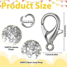 Stainless Steel Lobster Claw Clasps For Necklace Bracelet Jewelry Making 300PCS