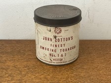Antique 1930-40 John Cottons finest smoking Tobacco No 1&2 Tin-  Edinburgh VGC