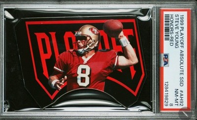 1999 STEVE YOUNG PSA 8 PLAYOFF ABSOLUTE HONORS RED 49ERS # /200 