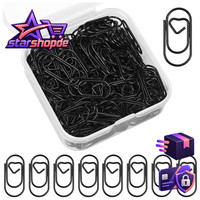 BüRoklammern 130 StüCk Herz Schwarz Oval Metall Paper Clips FüR BüRo