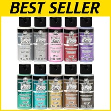 Extreme Glitter Acrylic Paint Set - 10 Colors, 2oz Bottles