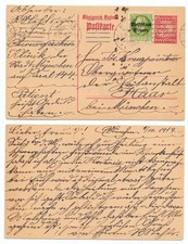 135317 - Ganzsache P 101 (18), ZuF - Postkarte - M&uuml;nchen 9.10.1919 nach Haar
