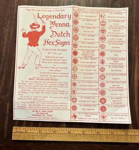 Vintage Jacob Zook Legendary Penna. Dutch Hex Signs & Distelfinks Broschüre - Bild 2 von 5