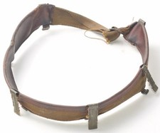 Original WWII M1 Helmet Liner Leather Sweatband Headband with Early Flat Clips