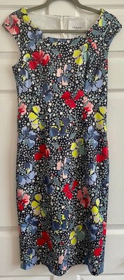 L.K. Bennett London Floral Midi Dress Blue Multicolor  Size 6 US