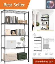 Versatile Heavy-Duty Metal Shelves - 1250 lbs Capacity for Home or Office