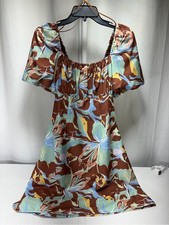 GB Women's Floral Print Puff Sleeve Dress Size L 4516