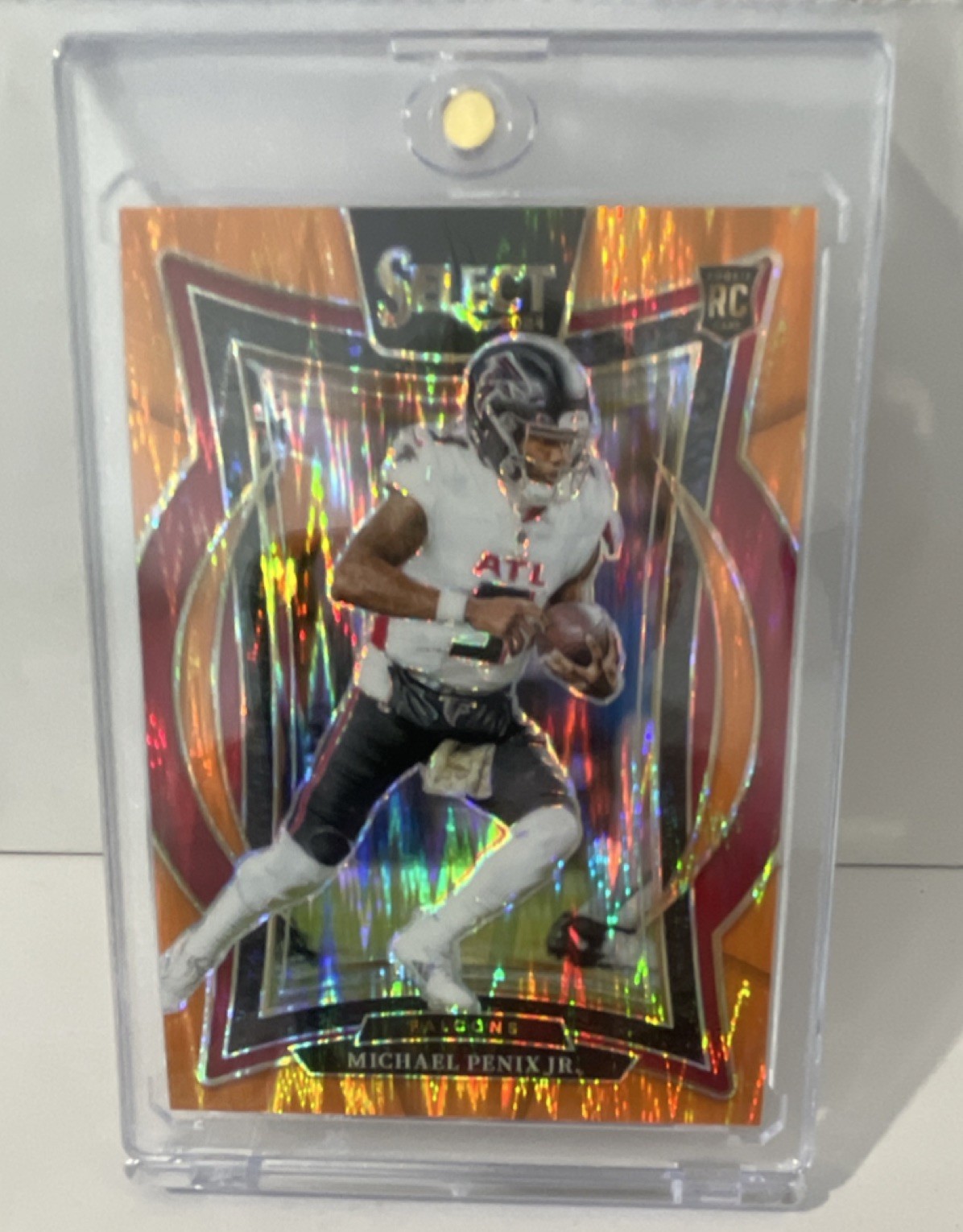 2024 Panini Select Michael Penix Jr. #80 Falcons Orange Shock Prizm RC /499