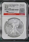 2013 (S) Silver Eagle NGC MS70 Mercanti Hand Signed San Francisco Label POP 50