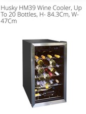 Husky HM39 Wine Chiller 47cm Black with Glass Door. Excellent Condition.