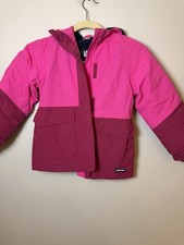Lands  End Girls Grow-A-Longs Squall Waterproof Insulated Jacket Pink Sz 5-6 NEW
