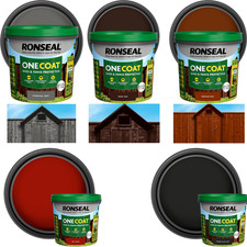 Ronseal One Coat Shed & Fence Protector | Showerproof in 1 hr | 5 Litre Tubs