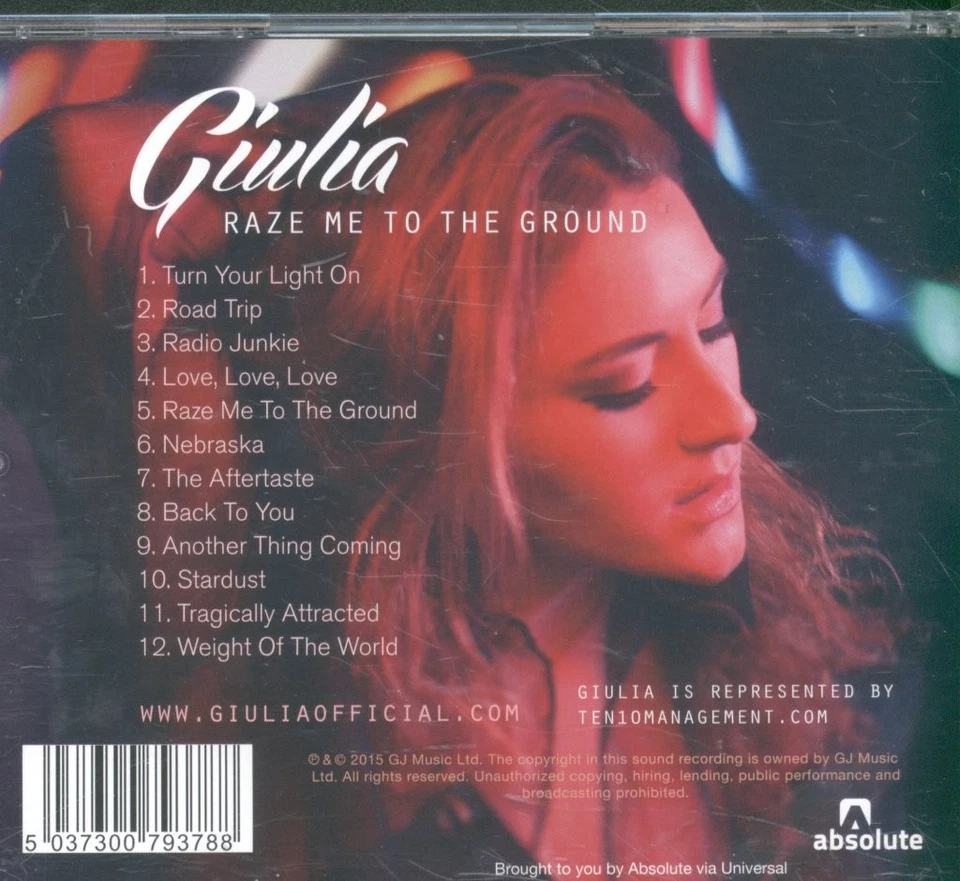 Giulia Raze Me To The Ground CD UK Absolute 2015 - Bild 2 von 3