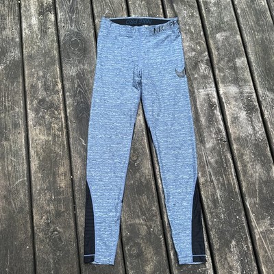 Nike Pro Dri-FIT Compression Pants Womens MediumBlue Black 889573-474 Running