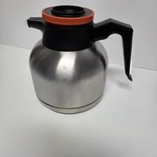 BUNN 1.9L Thermal Carafe Orange Lid - 64oz Vacuum Insulated Stainless Decaf