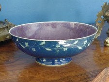 Ruskin Pottery early Chrome 11 glaze footed bowl 1913 RARE