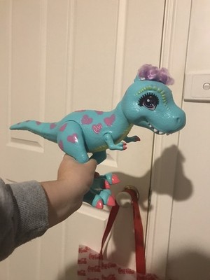 Cave Club Tyrasaurus  Prehistoric Dinosaur Chomping Aqua Mattel (Pre-owned)