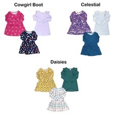 Member's Mark Girls Dress, 3-Pack, Long Sleeve and Knee-Length Knit Design